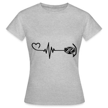 Taucherbrille puls herz - Frauen T-Shirt - Grau meliert - Vorne - AI Model Female 172 dark (172cm)