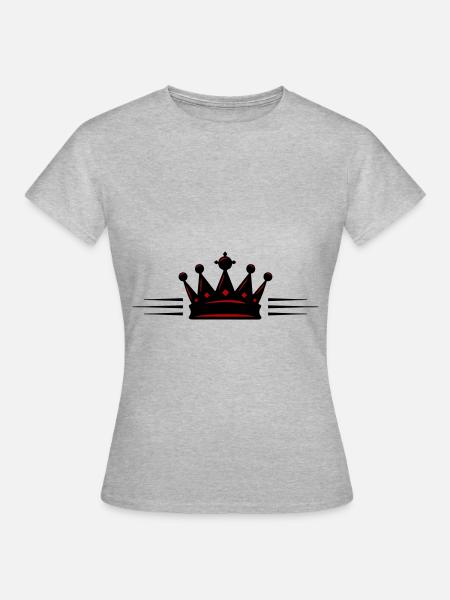 Krone Majestätisch - Frauen T-Shirt - Grau meliert