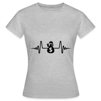 Argent Argent Pulse Cash - T-shirt Femme - gris chiné - Devant - AI Model Female 172 dark (172cm)