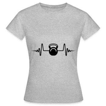 Impulsion de poids d’haltère - T-shirt Femme - gris chiné - Devant - AI Model Female 172 dark (172cm)