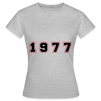 1977 Jahr Zahl - Frauen T-Shirt - Grau meliert - Vorne - AI Model Female 172 dark (172cm)