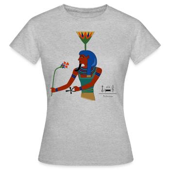 Nefertem I divinité égyptienne antique - T-shirt Femme - gris chiné - Devant - AI Model Female 172 dark (172cm)