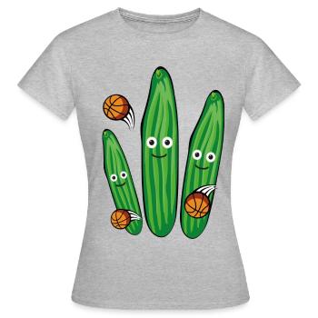 Gurken, Basketballer, Basketball, Trio - Frauen T-Shirt - Grau meliert - Vorne - AI Model Female 172 dark (172cm)