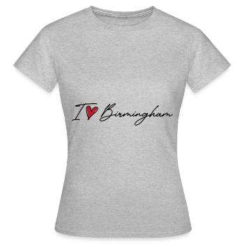 I Love Birmingham - Frauen T-Shirt - Grau meliert - Vorne - AI Model Female 172 dark (172cm)