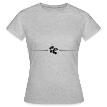 Cash Money Linie - Frauen T-Shirt - Grau meliert - Vorne - AI Model Female 172 dark (172cm)