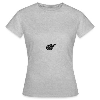 Ligne de tir de pneus - T-shirt Femme - gris chiné - Devant - AI Model Female 172 dark (172cm)