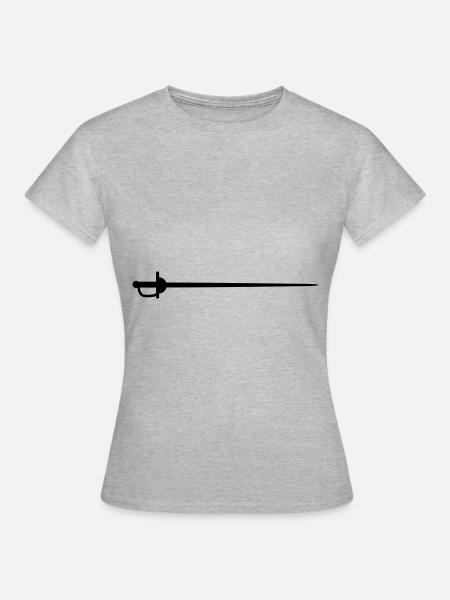 Fechten Schwert - Frauen T-Shirt - Grau meliert