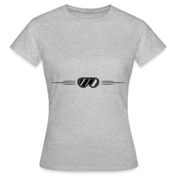 Skibrille Linie - Frauen T-Shirt - Grau meliert - Vorne - AI Model Female 172 dark (172cm)