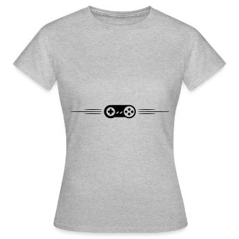 Gamepad Linie Gamer - Frauen T-Shirt - Grau meliert - Vorne - AI Model Female 172 dark (172cm)