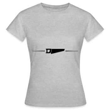 Ligne d’icône de scie - T-shirt Femme - gris chiné - Devant - AI Model Female 172 dark (172cm)