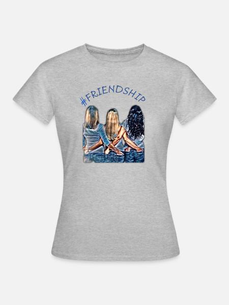#FRIENDSHIP - Frauen T-Shirt - Grau meliert
