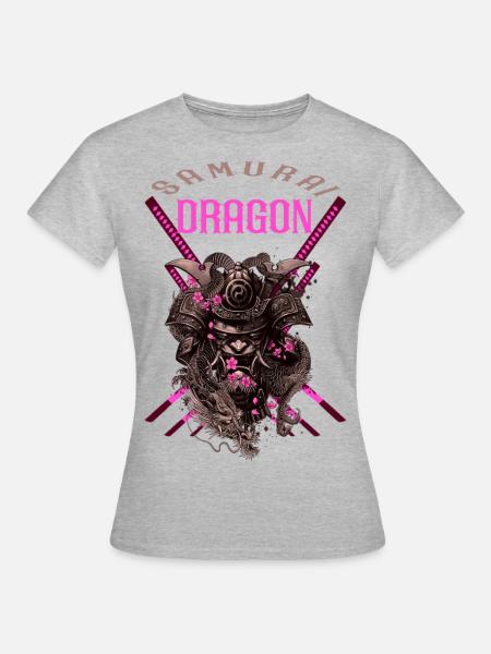 samurai dragon - Women's T-Shirt - heather grey