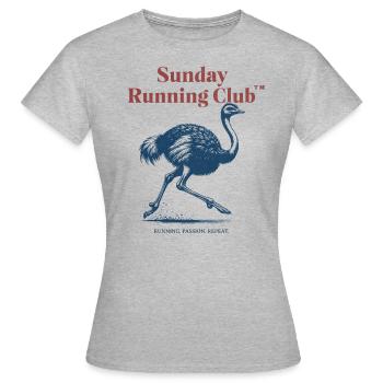 Sunday Running Club - Ostrich - Women's T-Shirt - heather grey - Front - AI Model Female 172 dark (172cm)