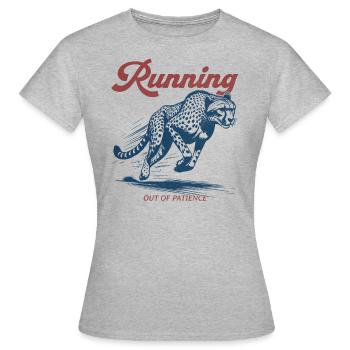 Running Out of Patience - Gepard - Frauen T-Shirt - Grau meliert - Vorne - AI Model Female 172 dark (172cm)