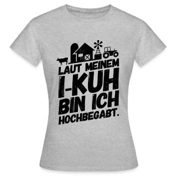 Landwirt Bauer Landwirtschaft Sprüche IQ - Frauen T-Shirt - Grau meliert - Vorne - AI Model Female 172 dark (172cm)