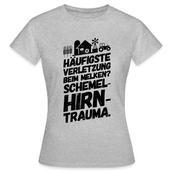 Landwirt Bauer Landwirtschaft Sprüche Melken - Frauen T-Shirt - Grau meliert - Vorne - AI Model Female 172 dark (172cm)