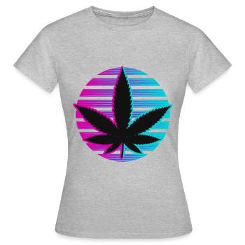 Kiffen herbe kiffer cannabis 420 Neon - T-shirt Femme - gris chiné - Devant - AI Model Female 172 dark (172cm)