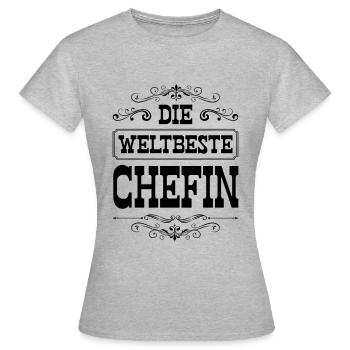 Weltbeste Chefin - Frauen T-Shirt - Grau meliert - Vorne - AI Model Female 172 dark (172cm)