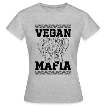 Vegan Mafia - Frauen T-Shirt - Grau meliert - Vorne - AI Model Female 172 dark (172cm)