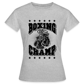 Boxing Champ - Frauen T-Shirt - Grau meliert - Vorne - AI Model Female 172 dark (172cm)