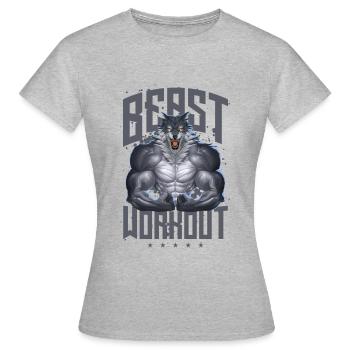 Entraînement Wolf Beast - T-shirt Femme - gris chiné - Devant - AI Model Female 172 dark (172cm)