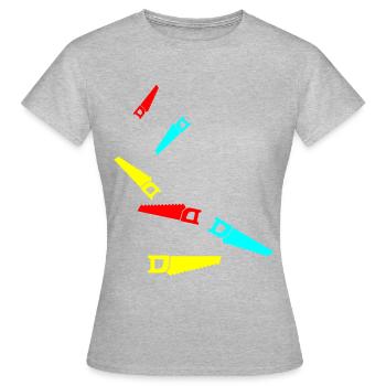 Icône de scie - T-shirt Femme - gris chiné - Devant - AI Model Female 172 dark (172cm)