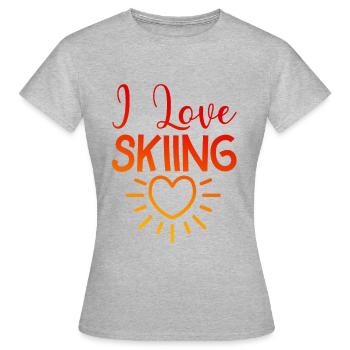J’adore skier - T-shirt Femme - gris chiné - Devant - AI Model Female 172 dark (172cm)