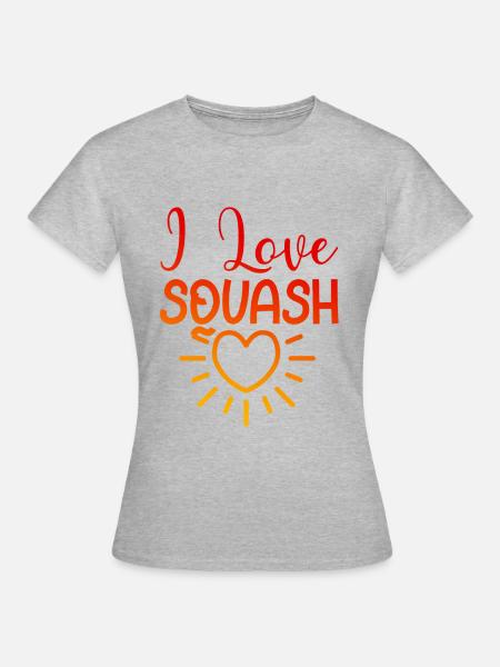 Ich liebe Squash - Frauen T-Shirt - Grau meliert