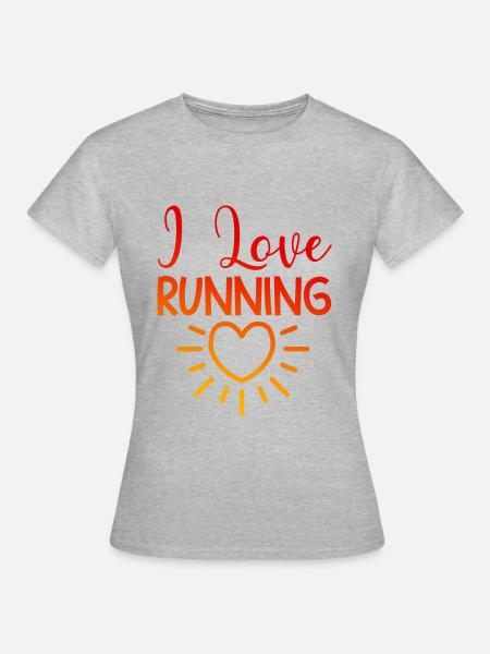 Ich liebe Rennen - Frauen T-Shirt - Grau meliert
