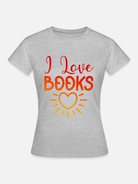 Ich liebe Bücher - Frauen T-Shirt - Grau meliert