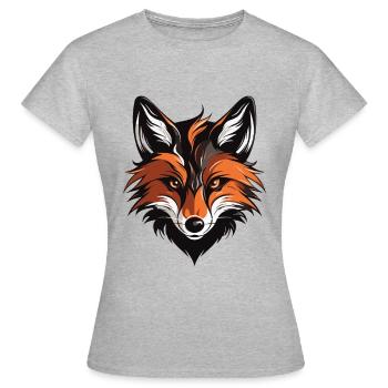 Fox Portrait - Women's T-Shirt - heather grey - Front - AI Model Female 172 dark (172cm)