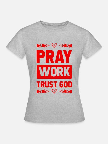 bete vertraue gott - Frauen T-Shirt - Grau meliert