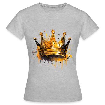 Symbole de la couronne Or - T-shirt Femme - gris chiné - Devant - AI Model Female 172 dark (172cm)