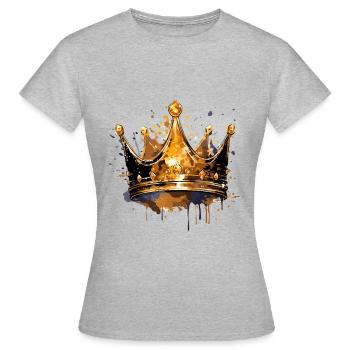 Symbole de la couronne Or - T-shirt Femme - gris chiné - Devant - AI Model Female 172 dark (172cm)