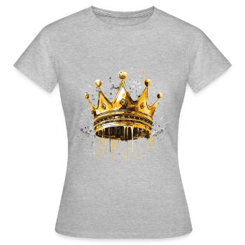 Krone Symbol Gold König - Frauen T-Shirt - Grau meliert - Vorne - AI Model Female 172 dark (172cm)