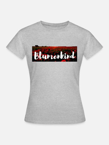 Blumenkind - Frauen T-Shirt - Grau meliert