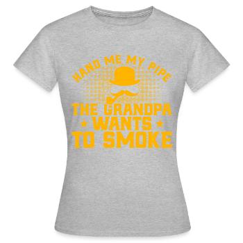Pipe Pipe Fumeurs Pipes communautaires en - T-shirt Femme - gris chiné - Devant - AI Model Female 172 dark (172cm)