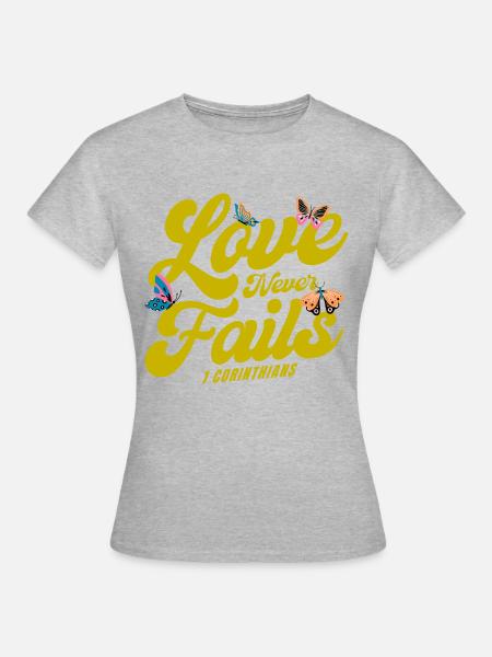 Christlich Religiös Bibelvers Geschenk - Frauen T-Shirt - Grau meliert