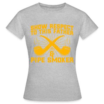 Amateur de pipe Pipe Lover Pipe Smoke - T-shirt Femme - gris chiné - Devant - AI Model Female 172 dark (172cm)