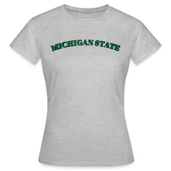 Michigan State - Frauen T-Shirt - Grau meliert - Vorne - AI Model Female 172 dark (172cm)