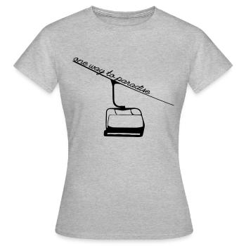 Un moyen de paradis remonte-pente cadeau de piste de ski - T-shirt Femme - gris chiné - Devant - AI Model Female 172 dark (172cm)