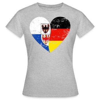 Tyrol du Sud Allemagne Drapeau Cœur - T-shirt Femme - gris chiné - Devant - AI Model Female 172 dark (172cm)