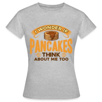Pfannkuchen Liebhaber Pfannkuchen Pfannkuchen Tag - Frauen T-Shirt - Grau meliert - Vorne - AI Model Female 172 dark (172cm)