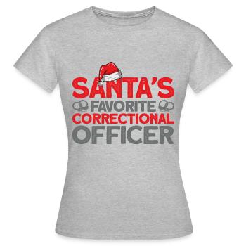 Gefängniswärter Justizvollzugsbeamter Handschellen - Frauen T-Shirt - Grau meliert - Vorne - AI Model Female 172 dark (172cm)