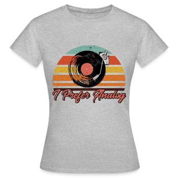 Record Collector Vinyl Record Collection - Women's T-Shirt - heather grey - Front - AI Model Female 172 dark (172cm)