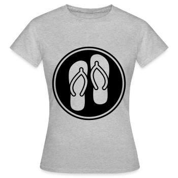 Icône Tongs - T-shirt Femme - gris chiné - Devant - AI Model Female 172 dark (172cm)