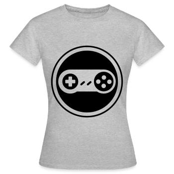 Gamepad Symbol Gamer - Frauen T-Shirt - Grau meliert - Vorne - AI Model Female 172 dark (172cm)