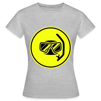 Taucherbrille kreis icon - Frauen T-Shirt - Grau meliert - Vorne - AI Model Female 172 dark (172cm)