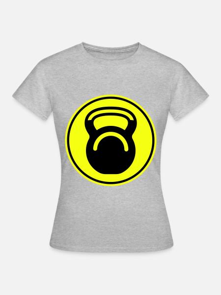 Hantel gewichte icon - Frauen T-Shirt - Grau meliert
