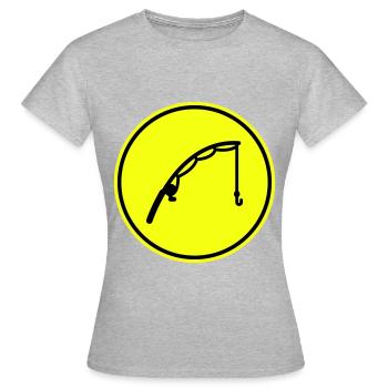 Icône de pêche à la canne à pêche - T-shirt Femme - gris chiné - Devant - AI Model Female 172 dark (172cm)